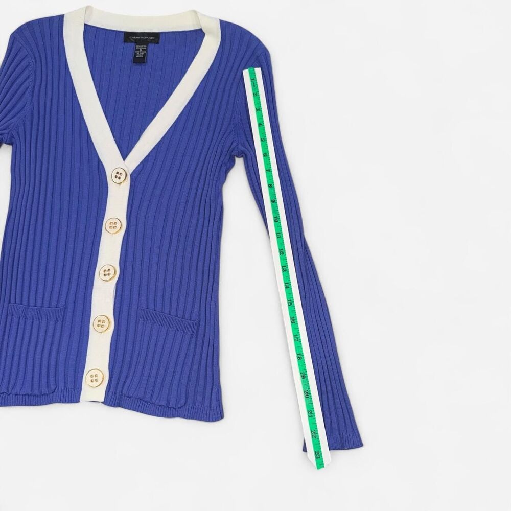 Cable-gauge Women's Blue and Navy Cardigan 2 piece - Picture 5 of 7